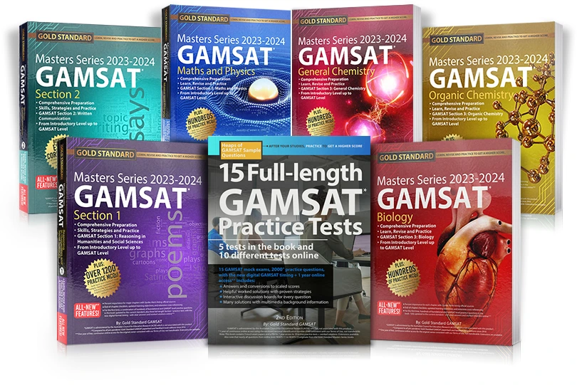 Gold Standard's new 2022-2023 Masters Series GAMSAT preparation books